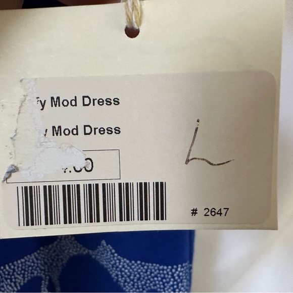 NWT MODCLOTH T-SHIRT DRESS BLUE W/ DOTTED WHITE WOLF FABRIC sz L - Picture 8 of 9